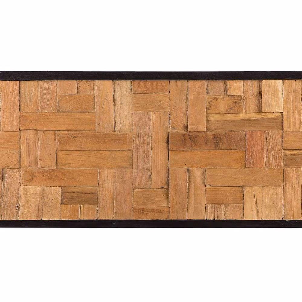 Wyld and Coco Geometric Reclaimed Teak Wall Decor, Brown, W: 40 cm, H: 100 cm – 2