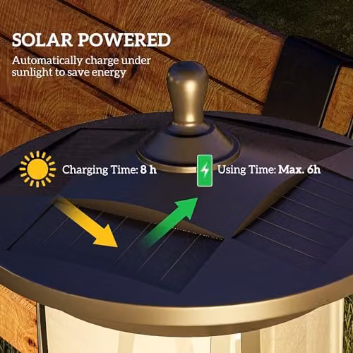 Outsunny Solar LED Outdoor Street Lamp Post in Black with Cool White Light – 3