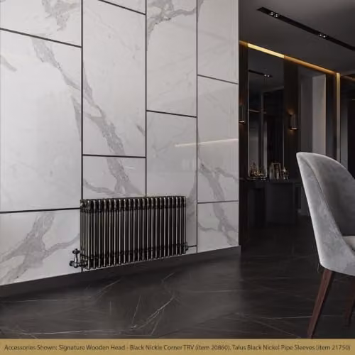 UK Radiators Alpha 4 Column Horizontal Traditional Cast-Iron Style Radiator in Raw Metal Silver, W: 988 mm, H: 500 mm – 3