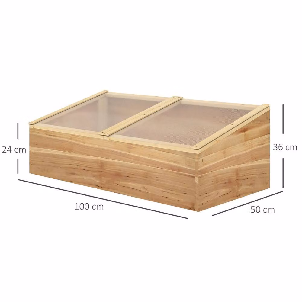 NESTLUNE Polycarbonate Cold Frame Greenhouse Garden Grow House in Natural, W/D/H: 100 x 15 x 15 cm – 2