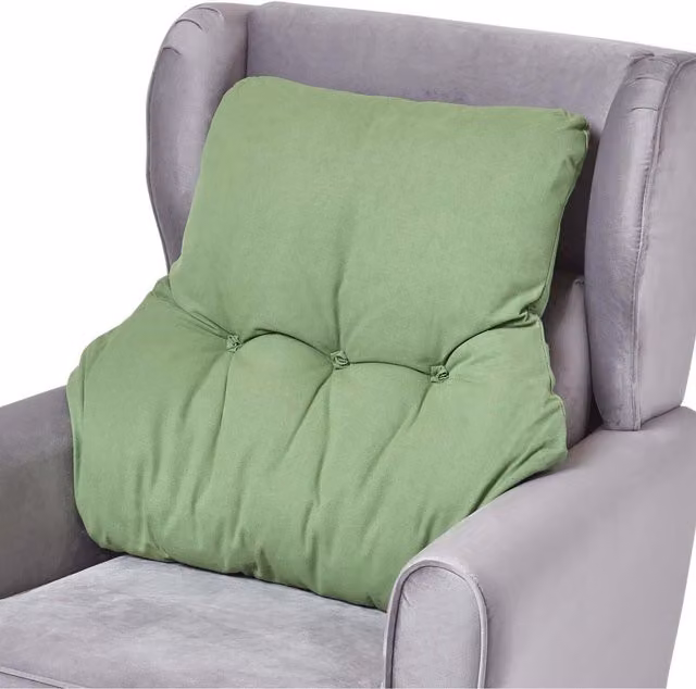 Homescapes Contoured Wedge Back Support Cushion in Green with Cotton and Polyester