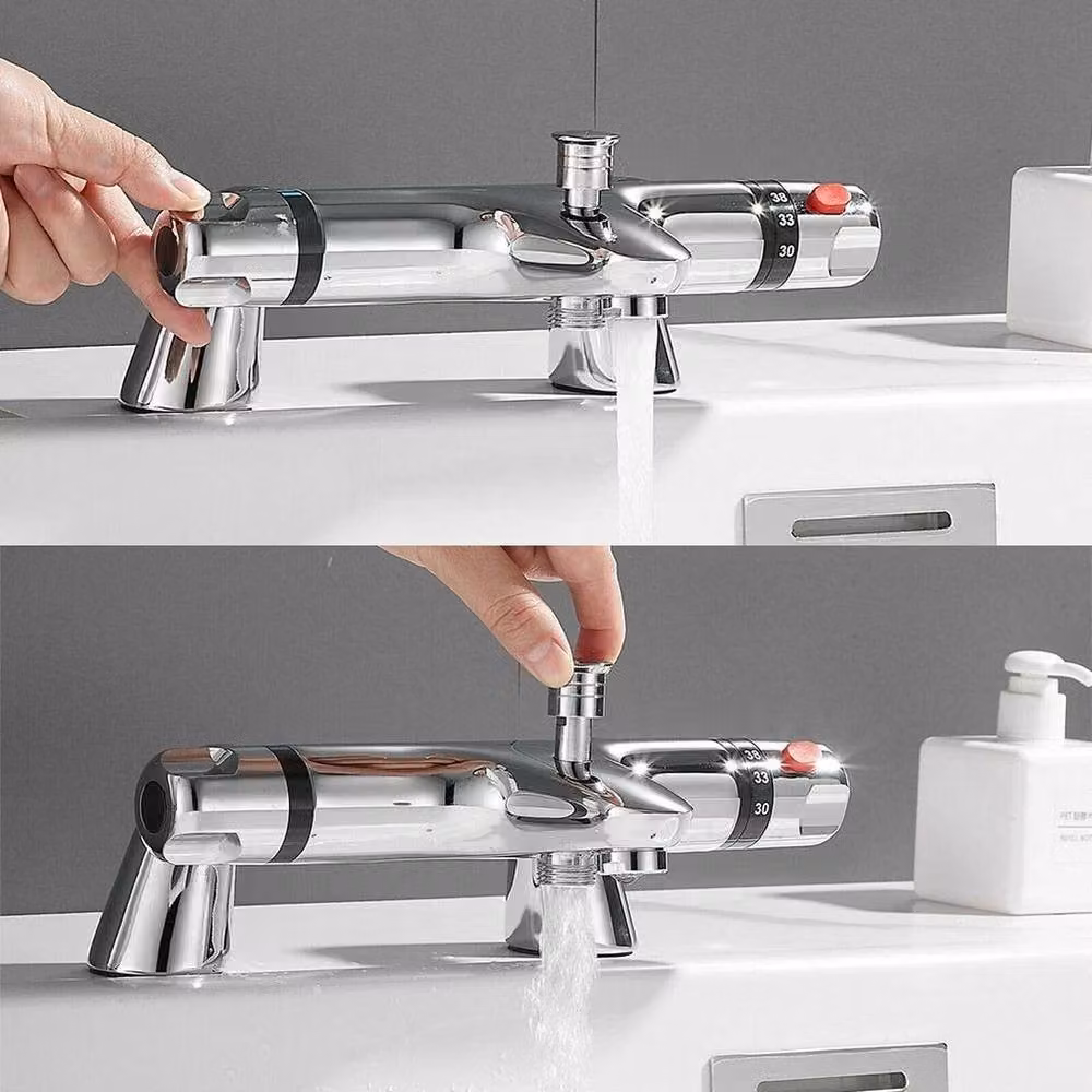 SPETLEK Thermostatic Shower Mixer Tap in Silver Chrome Brass Finish – 2