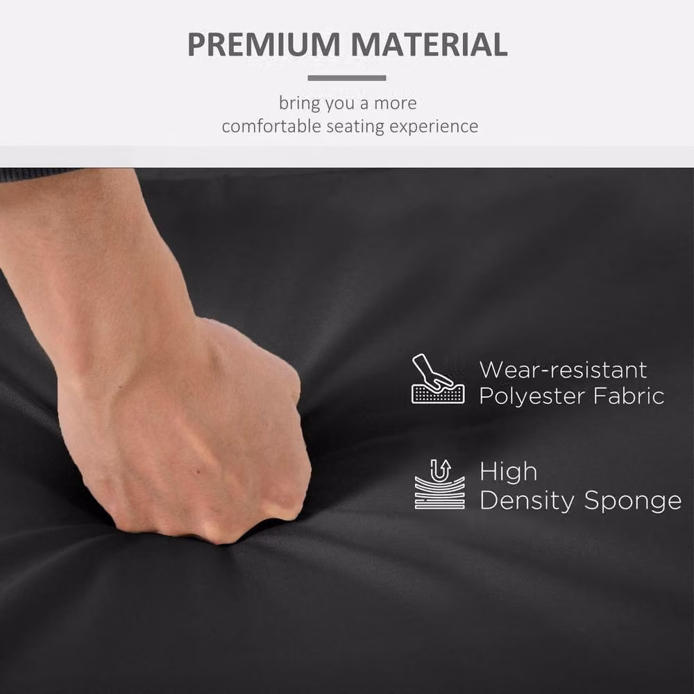 NESTLUNE 2 Piece Seat Cushion and Back Pad Set in Black, W: 120 cm x H: 135 cm – 6