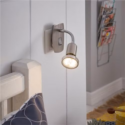 Loops Modern Chrome LED Wall Light with Glass Cylinder, Height: 18 cm – 2