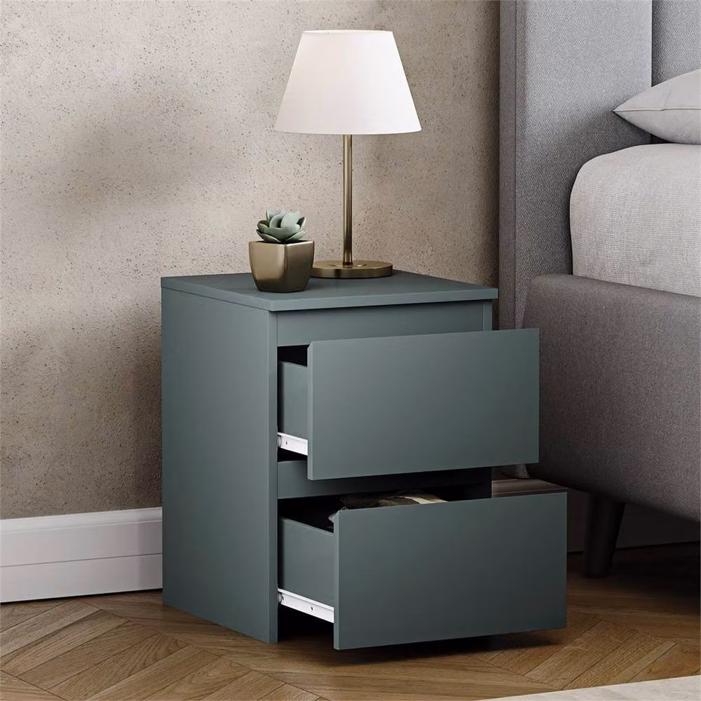 FORGEVIO 2 Drawer Bedside Chest of Drawers in Green – 3