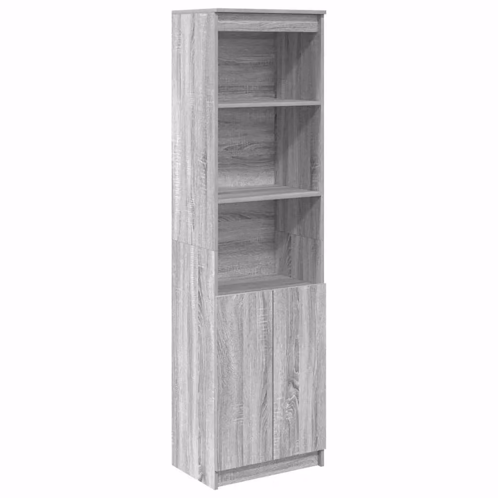 Berkfield Home Grey Sonoma Modern Wall Mounted Highboard with Hinged Doors and Internal Shelves, W/D/H: 50 x 35 x 180 cm – 2