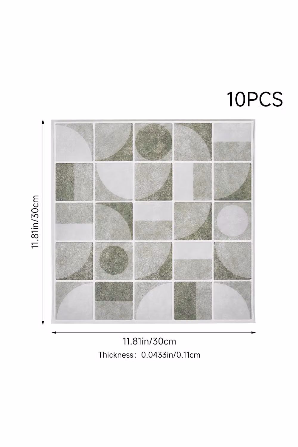 Living and Home 10 Pcs Self-adhesive 3D Geometric Pattern Square Wall Tile Stickers in Beige – 3