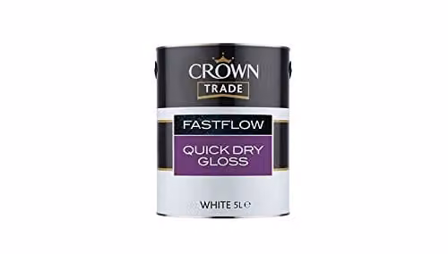 Crown FastFlow Quick Dry Water Based Gloss White Paint, 2.5 ltr