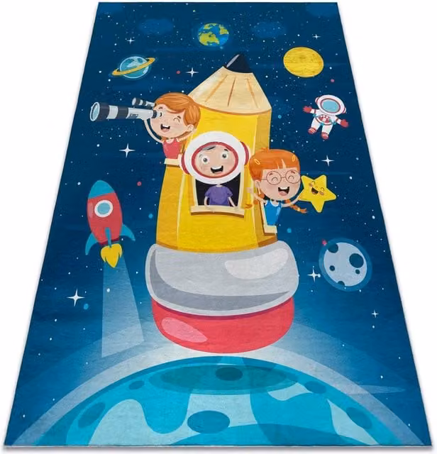RugsX Bambino Kids Motif Rug in Blue, W: 140 cm, L: 200 cm