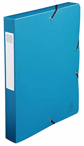 Exacompta Green and Turquoise Plastic A4 Document Box with 4cm Spine for Archive Storage – 1