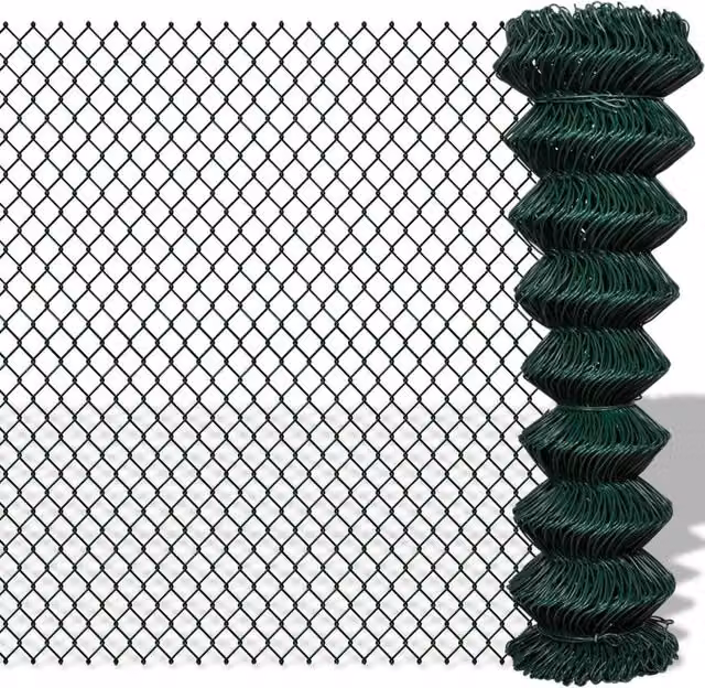 Berkfield Home Green PVC Coated Steel Chain Link Fence, 1.5 x 15 m – 1