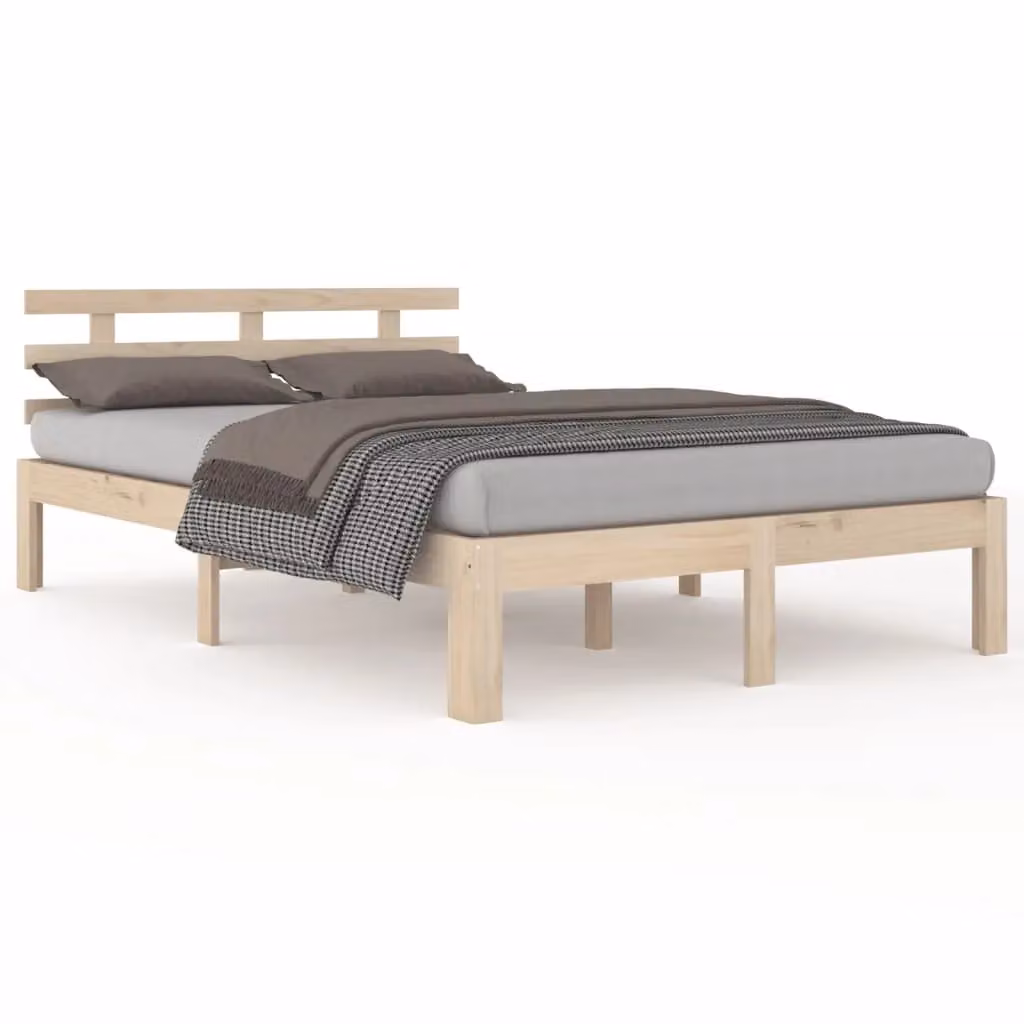 Berkfield Home Small Double Solid Wood Bed Frame in Brown, W/D/H: 120 x 200 cm – 2
