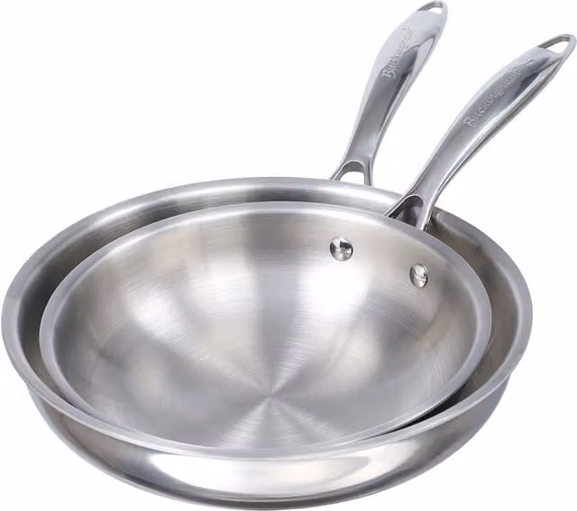 Buckingham Elite Tri Stainless Steel Frying Pan Set of 2, Silver