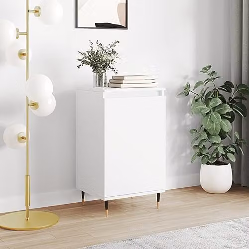 vidaXL Modern White Sideboard in MDF and Metal, W/D/H: 40 x 35 x 70 cm – 2