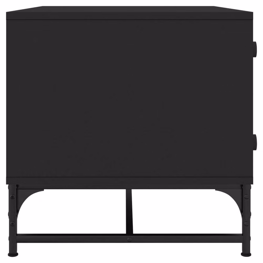 Berkfield Home Modern Coffee Table with Glass Doors in Black, W: 68.5 cm, D: 50 cm, H: 50 cm – 5