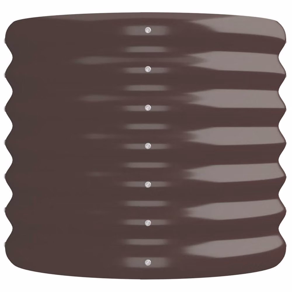 Berkfield Home Garden Powder-coated Steel Raised Bed in Brown, W/D/H: 224 x 40 x 36 cm – 4
