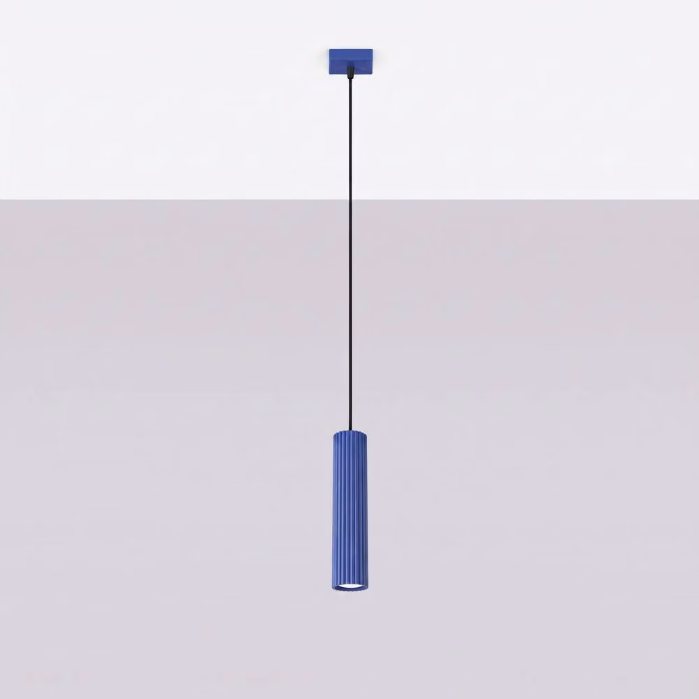 Sollux Lighting minimalist Cobalt Blue bar pendant lamp, W/D/H: 118 x 8 x 8 cm – 2