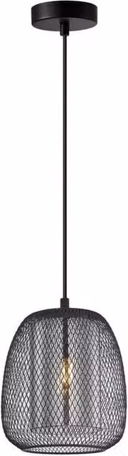 Netlighting Amiria Black Metal and Glass Wire Frame Pendant Ceiling Light