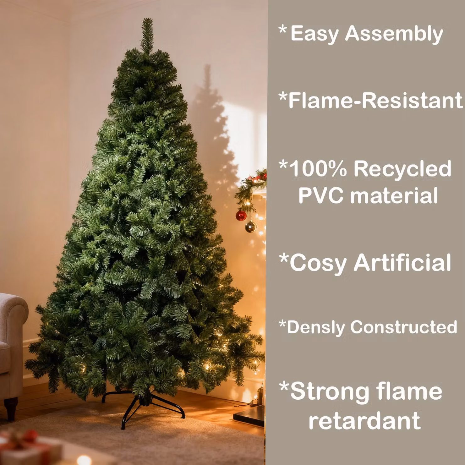 Shatchi 8ft Green Alaskan Pine Christmas Tree – 5