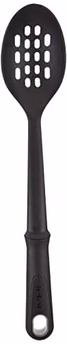 Tefal Comfort Black Plastic Nylon Oval Skimmer Heat Resistant and Non-Scratch Kitchen Tool, Length: 36 cm – 2