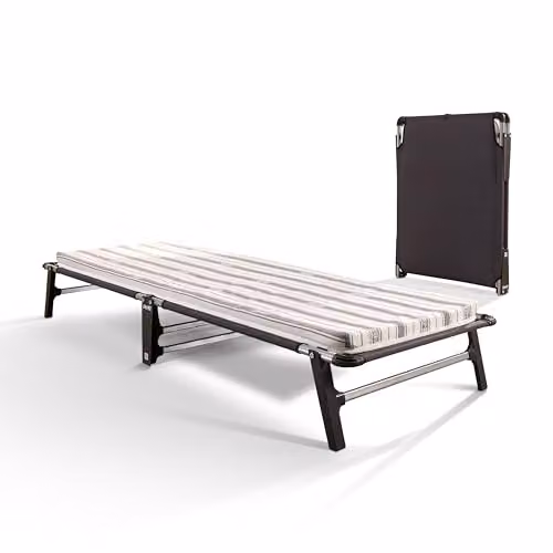 JAY-BE ME70 Single Mobile Folding Bed with Comfort Mattress in Black