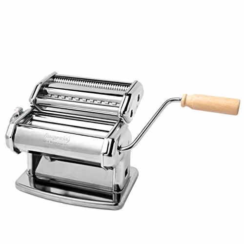 Imperia Italian Pasta Maker Gift Set in Silver with Ravioli and Spaghetti Attachments – 3