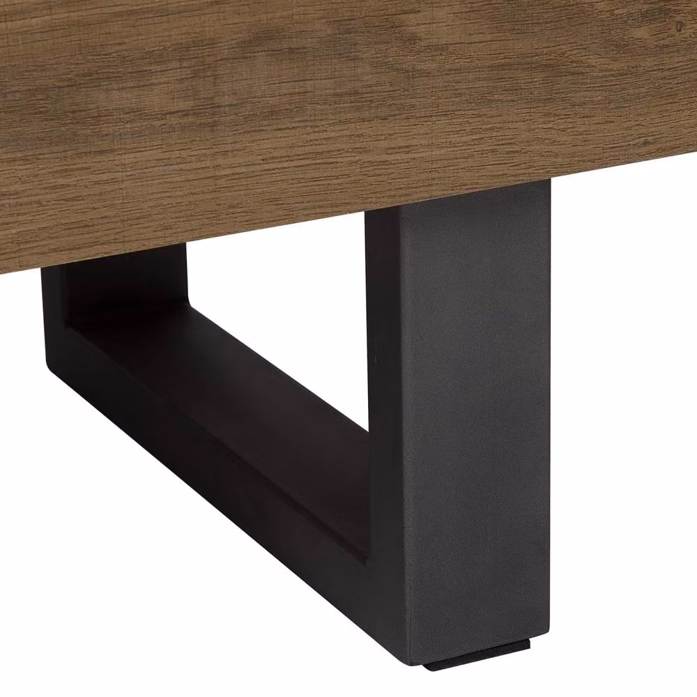 Wyld and Coco Industrial 2-Door Sideboard in Dark Brown with Grey Metal Base – 5