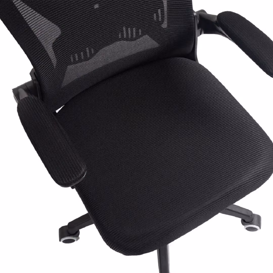 EONLION Adjustable Swivel Desk Chair with Flip-Up Armrests in Black – 3