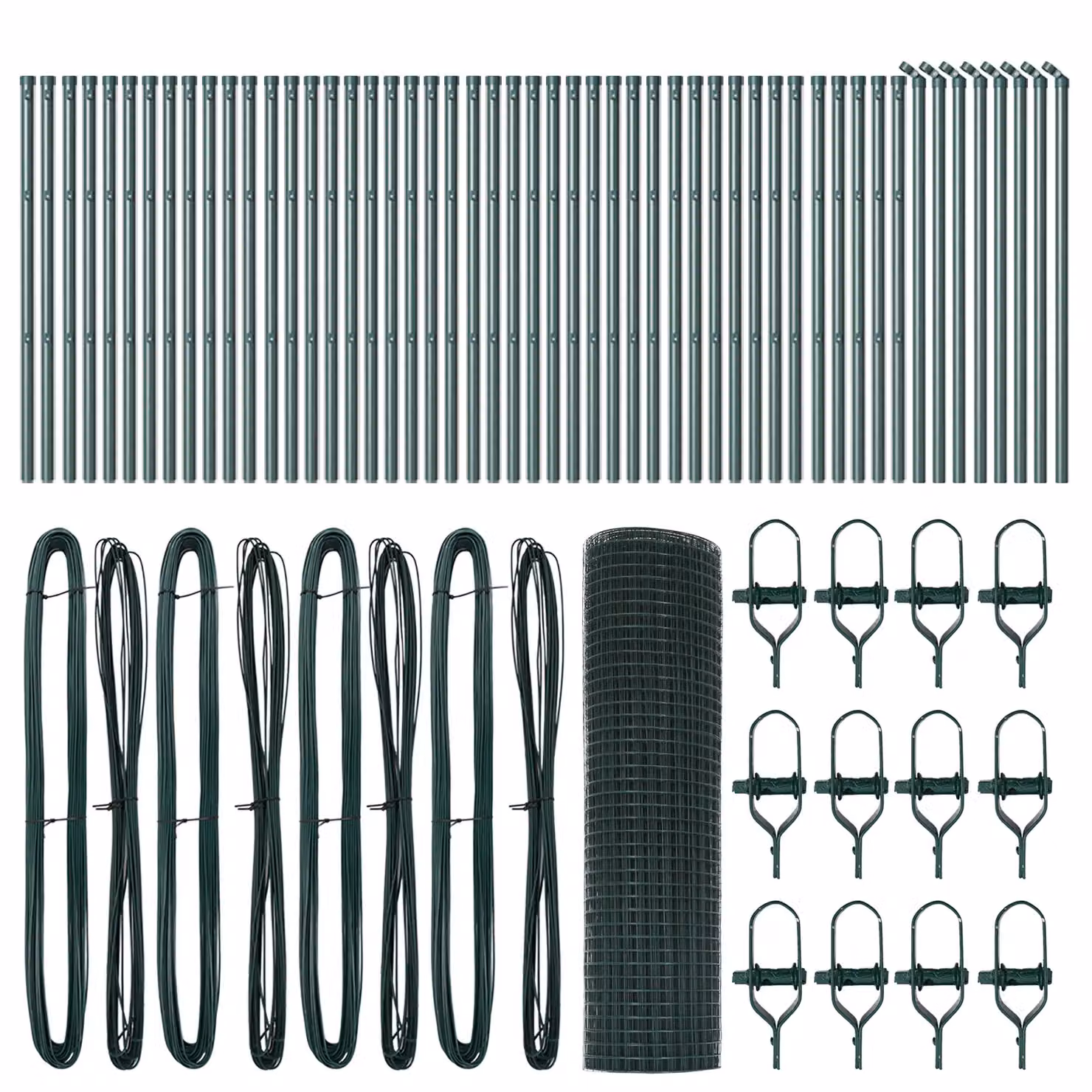 Berkfield Home Green Steel Welded Wire Fence with 13 Posts, W: 0.6 m, L: 100 m – 3