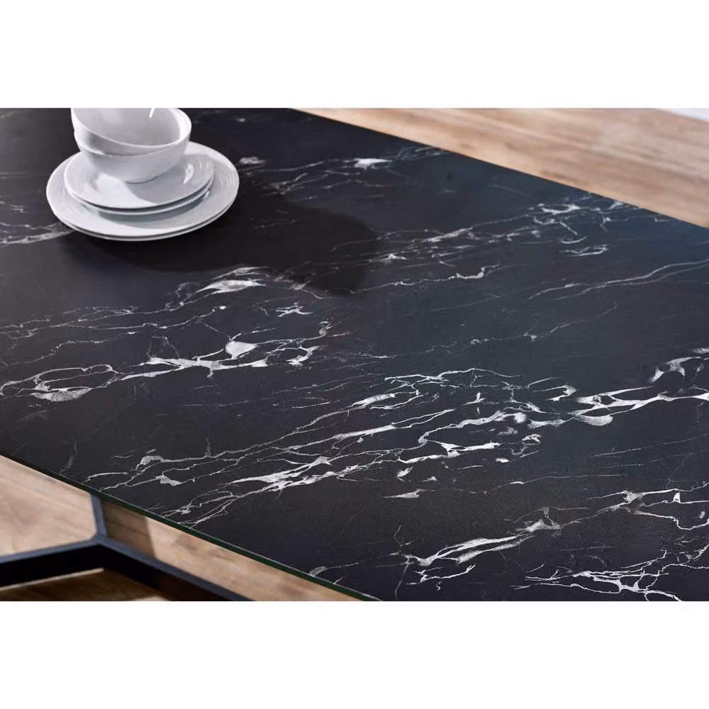Cheshire Premium Olympia 160cm Rectangular Dining Table in Black Marble Finish – 3