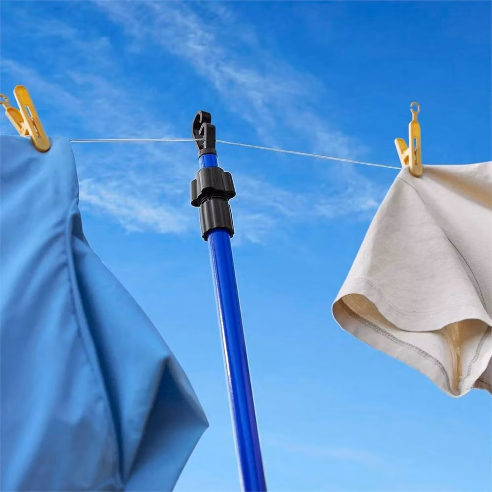 Nordara 2-Piece Heavy Duty Telescopic Washing Line Prop Extendable Poles in Blue – 2