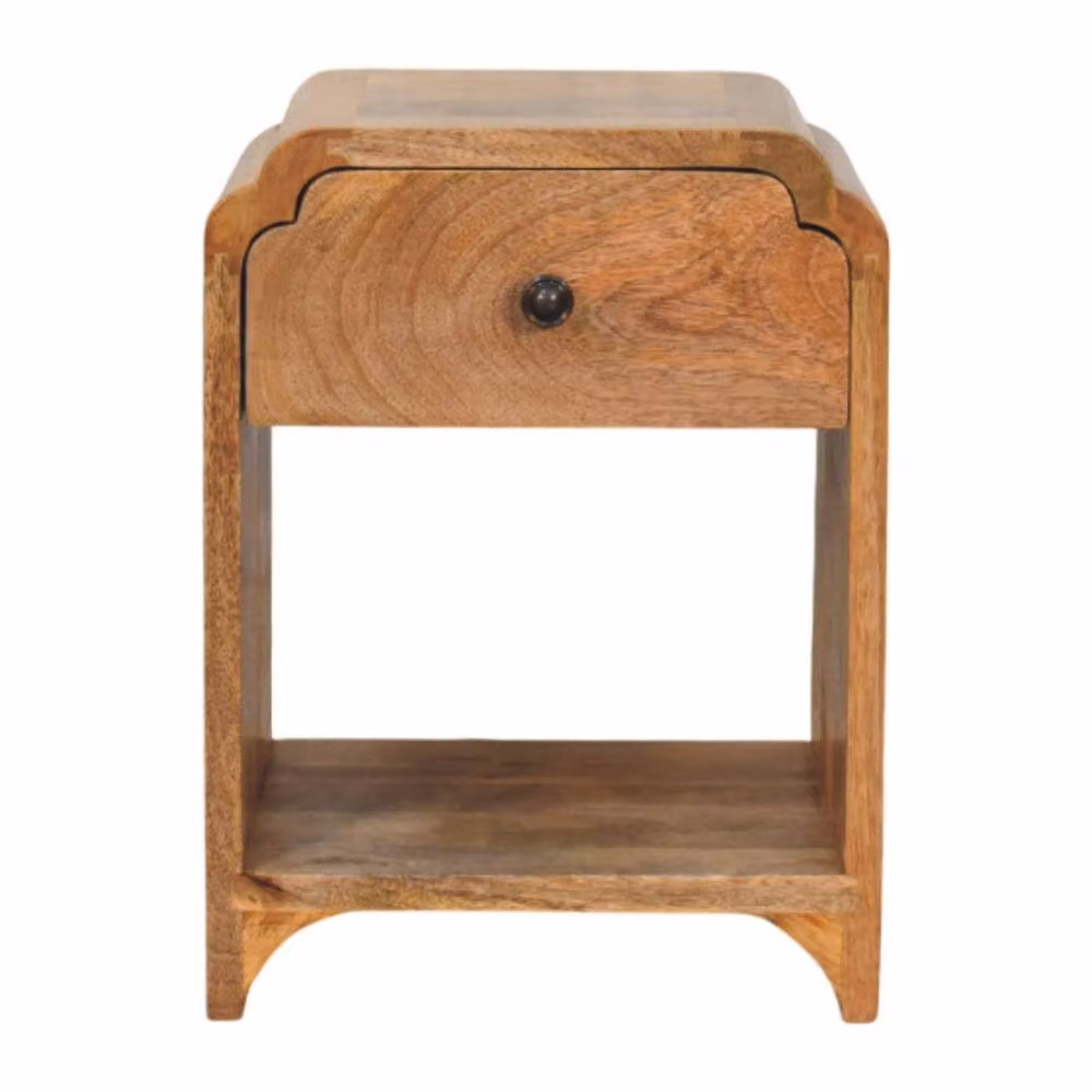 Wyld Haus Paris Mango Wood Nightstand with Drawer and Open Shelf in Brown, W/D/H: 40 x 30 x 30 cm – 2