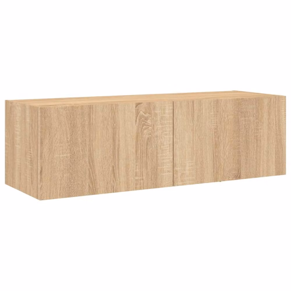 Berkfield Home Modern Wall-Mounted TV Cabinet with Integrated LED Lights in Sonoma Oak Brown, W: 100 cm, D: 35 cm, H: 31 cm – 3