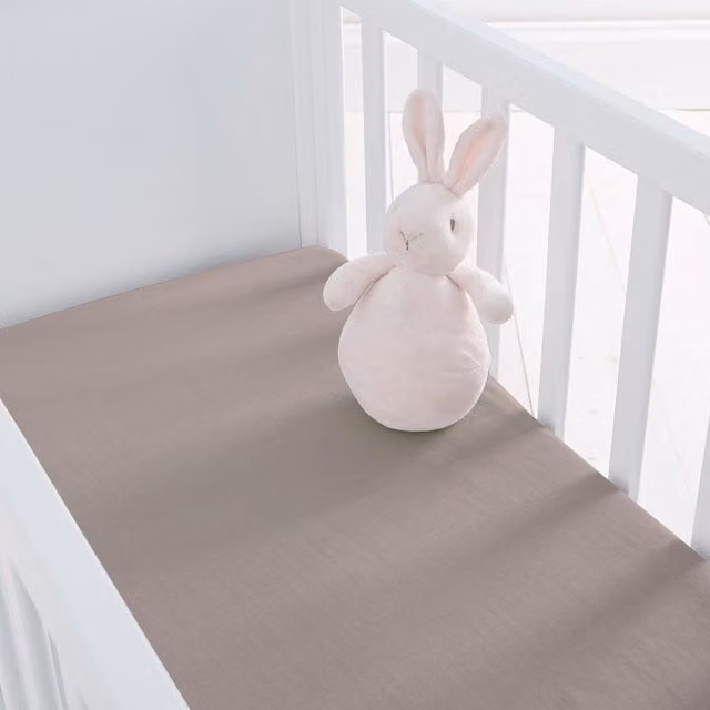 Silentnight Pack of 2 Grey Cotton Fitted Cot Bed Sheets