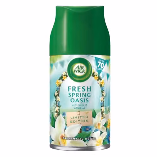 Air Wick Freshmatic Automatic Air Freshener Spray Refill, Fresh Spring Oasis, 250ml, Green/Multicolour