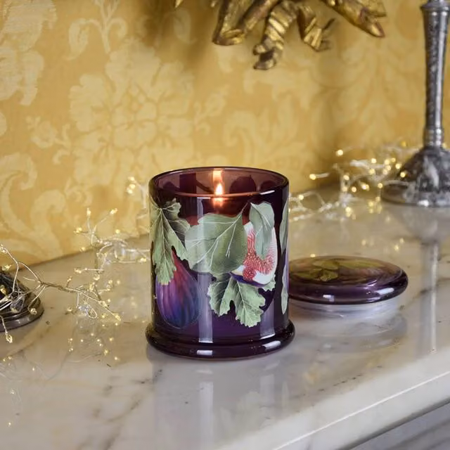 Madison & Mayfair Wild Fig & Saffron Large One Wick Candle in Purple Glass Holder – 2