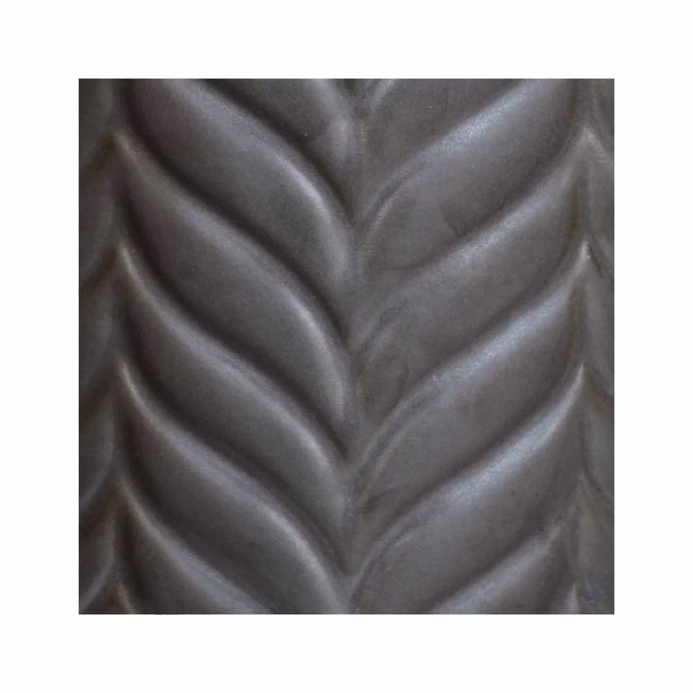 Lemon Pavilion Furniture and Decor Aspen Chevron Geometric Planter in Grey Ceramic and Wood, W: 22 cm, D: 22 cm, H: 34 cm – 4