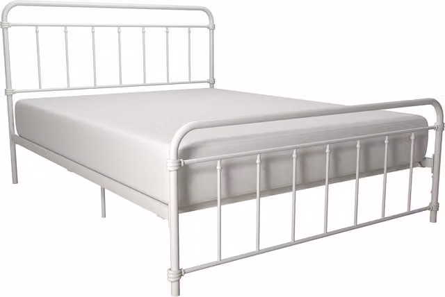 Dorel Home Wallace Metal Bed in White, King Size (180 x 200 cm)