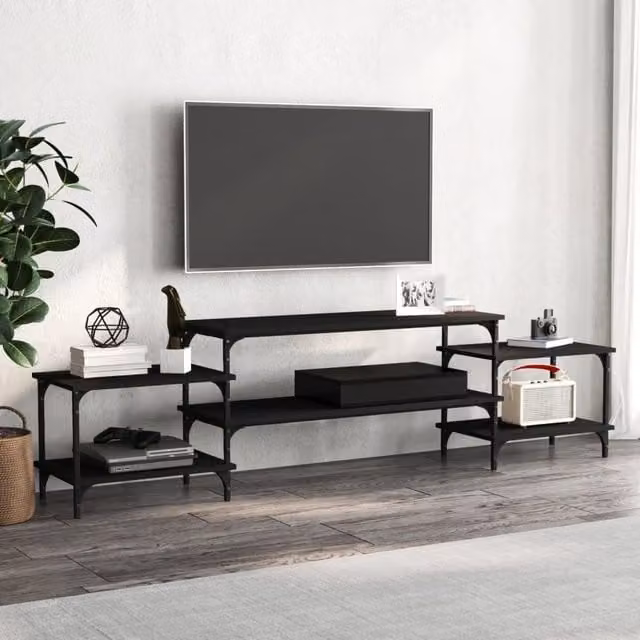 Berkfield Home Modern Black Matt TV Cabinet W/D/H: 197 x 35 x 52 cm
