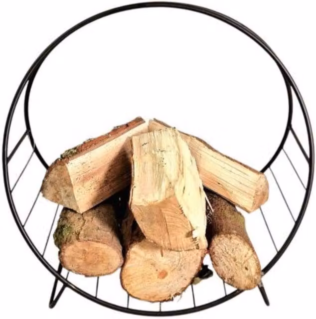 KDMD Black Metal Freestanding Fireside Log Holder 47cm