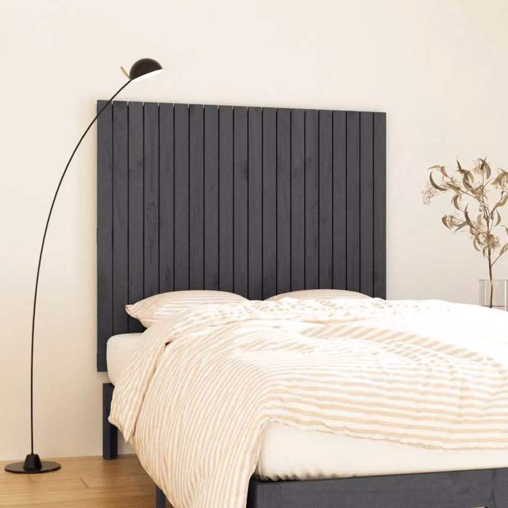 Berkfield Home Grey Rustic Solid Pine Wall Mounted Headboard W: 127.5 cm, D: 3 cm, H: 110 cm – 2