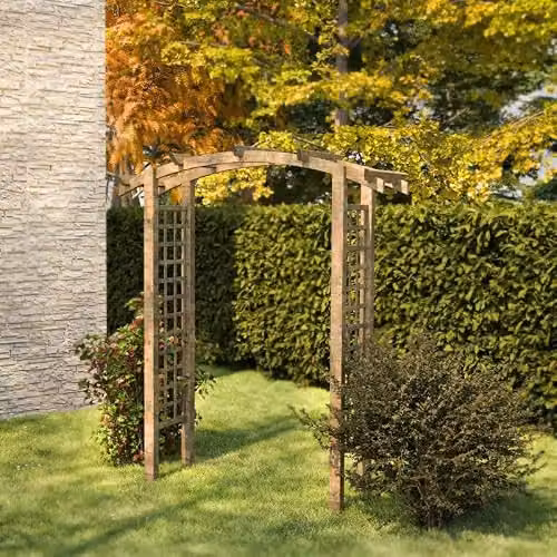 Cerland CELESTE Pine Wood Garden Arch in Forest Brown, H: 222 cm, W: 70 cm, D: 70 cm – 2