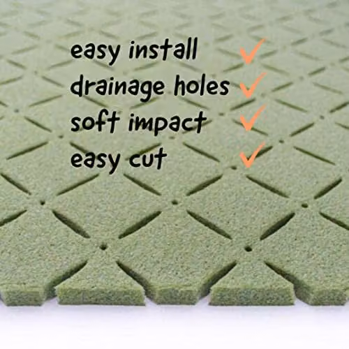Best Artificial Grass Underlay Impact Shockpad with Drainage, 10mm Thick, 10m x 0.5m (5m2) Roll, Green