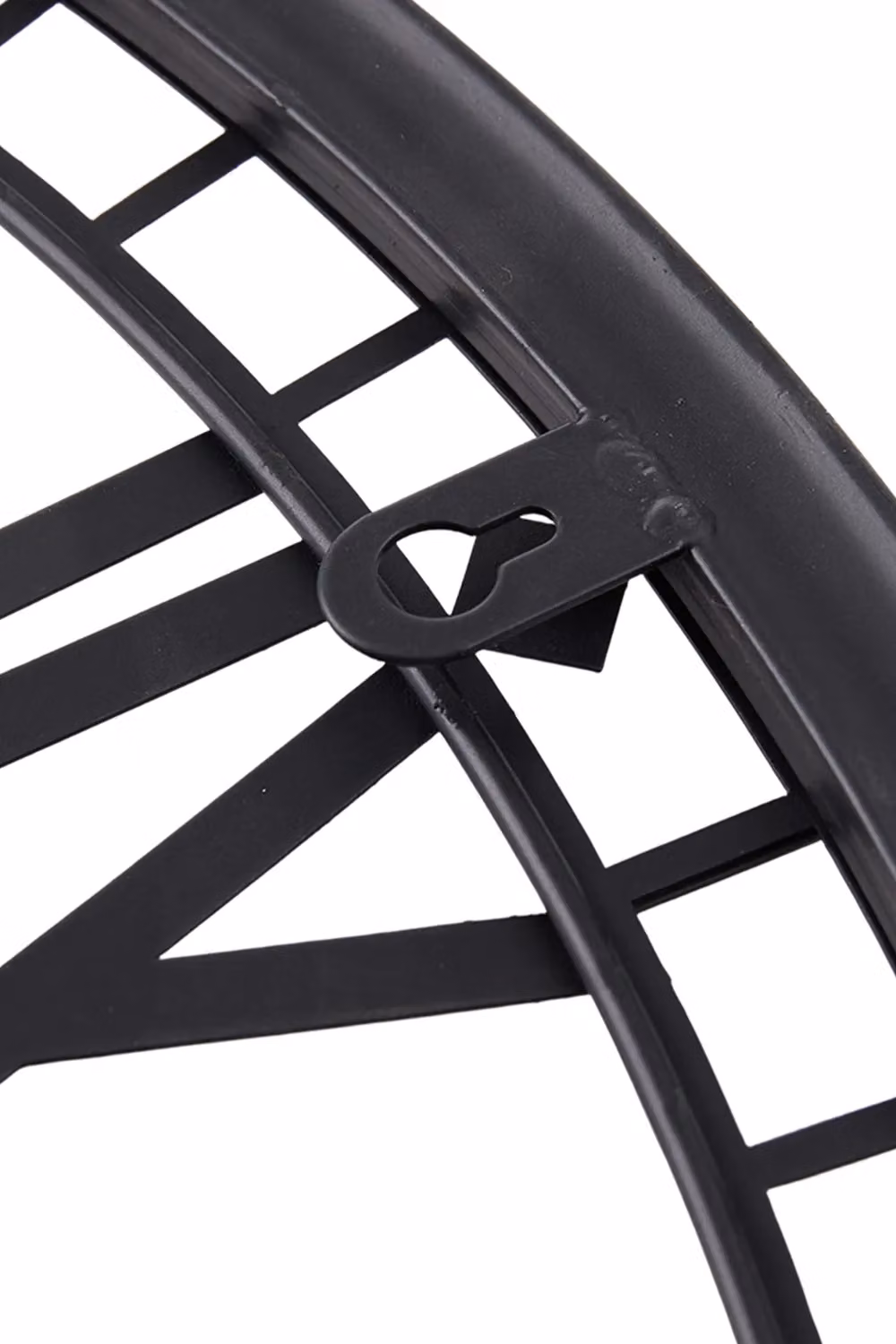 Living and Home Black and Gold Metal Roman Numeral Silent Wall Clock with Star-Embossed Design, Diameter: 60 cm – 4