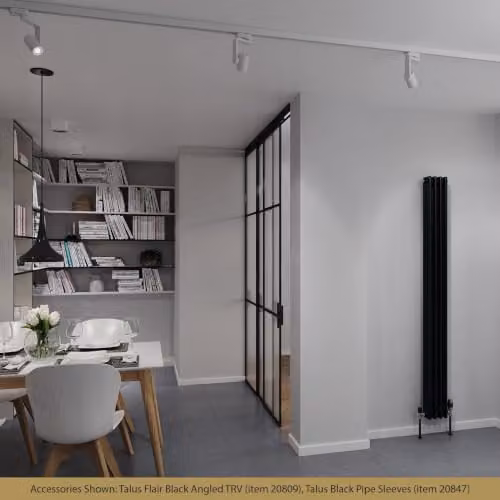 UK Radiators Alpha Black 3 Column Vertical Traditional Cast-Iron Style Radiator, H: 180 cm, W: 19.8 cm – 3