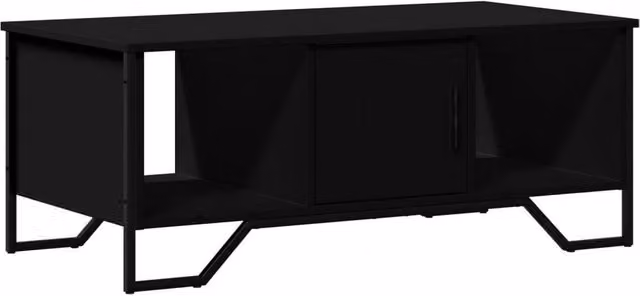Berkfield Home Modern Black Rectangular Coffee Table in Engineered Wood, W: 100 cm, D: 51 cm, H: 40 cm