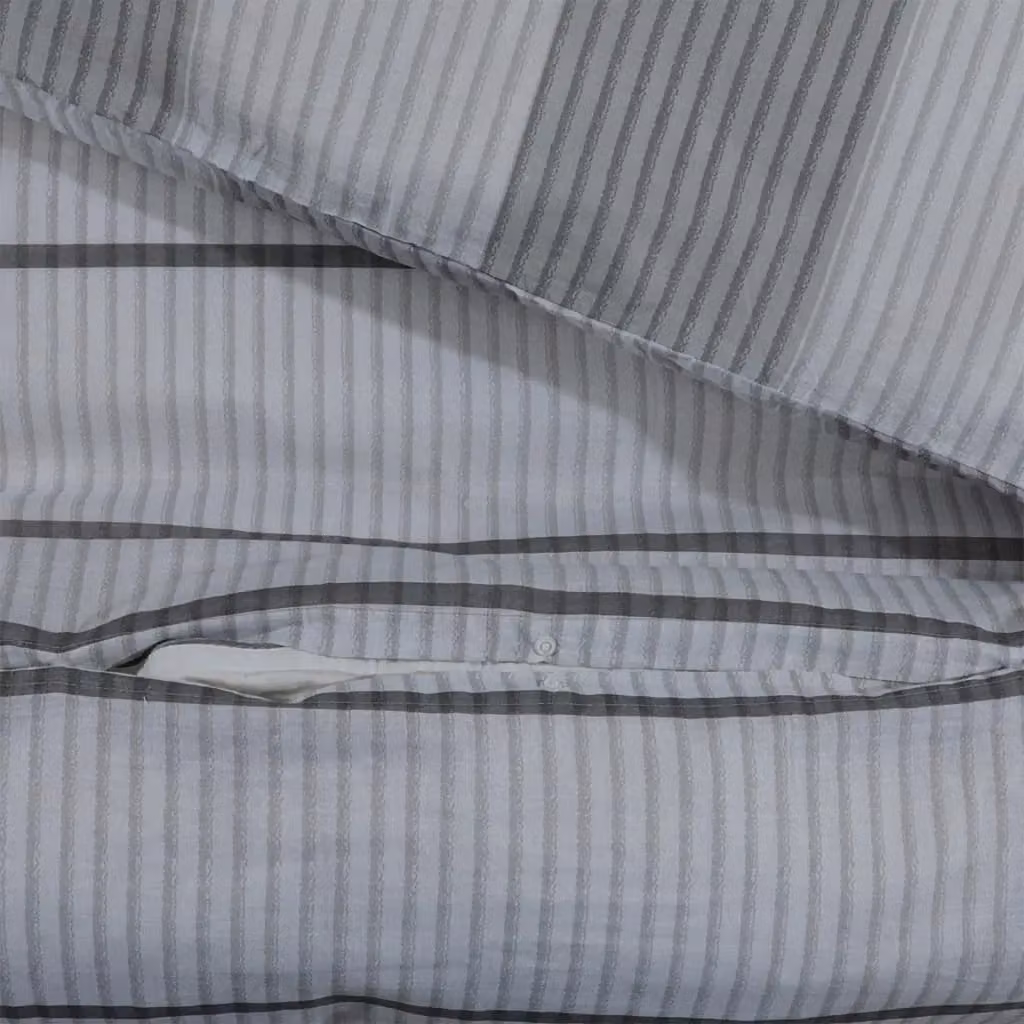 Berkfield Home Grey Cotton Duvet Cover and Pillowcase Set – 2
