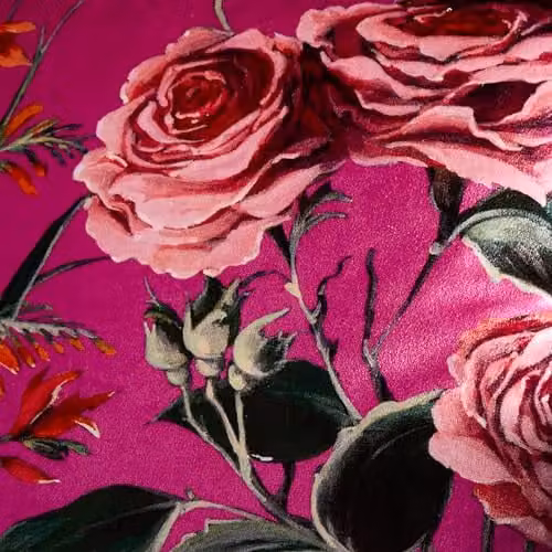 Ulster Weavers Laurence Llewelyn-Bowen Cotswold Fantasia Dawn Floral Print Velvet Cushion in Pink and Orange, W/D/H: 43 x 43 x 43 cm – 4
