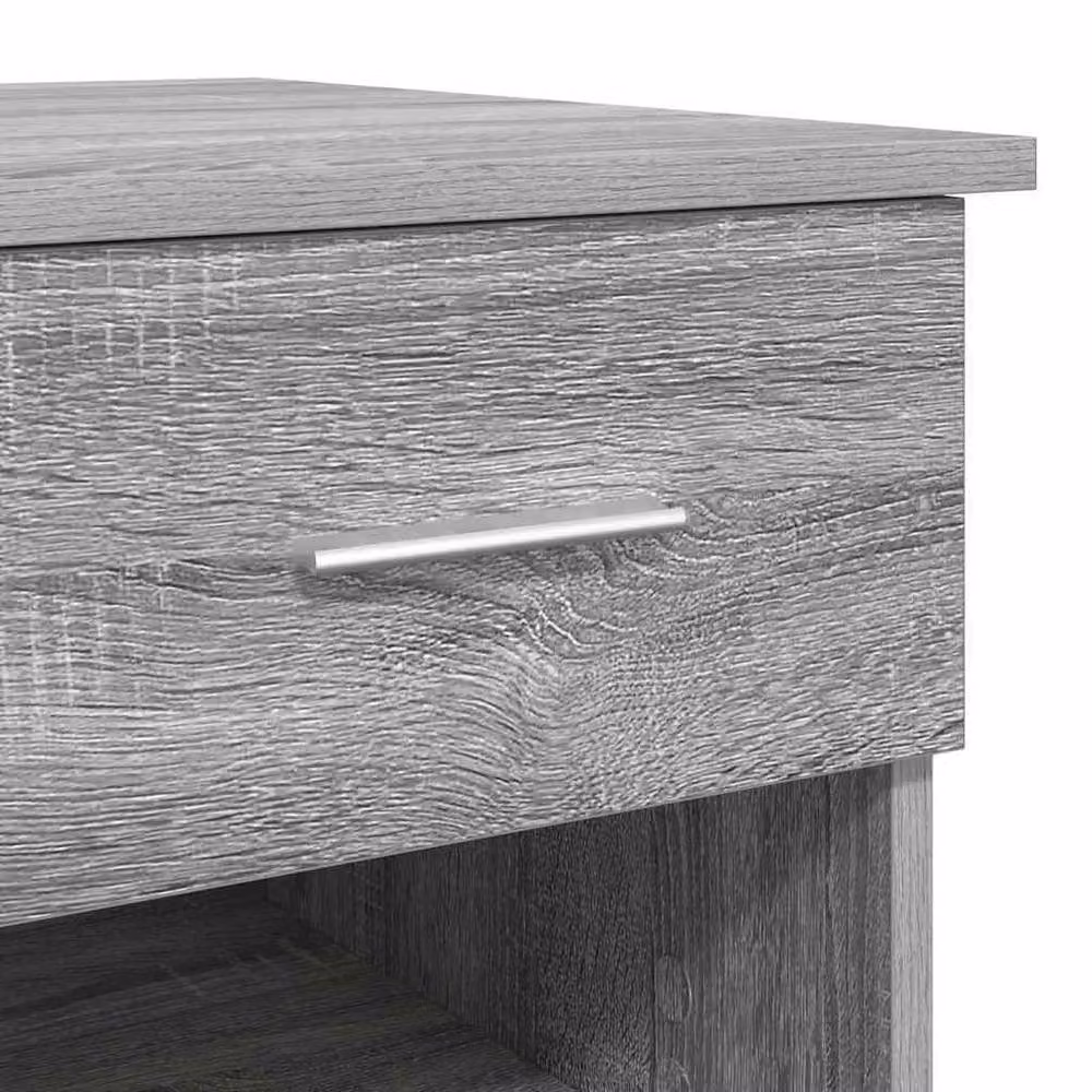 Berkfield Home Modern Writing Desk with Storage in Grey Sonoma, W/D/H: 90 x 49.5 x 75 cm – 5