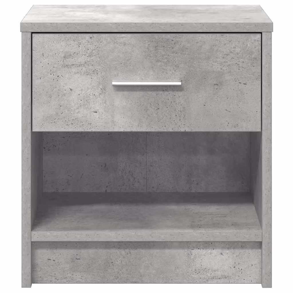 Berkfield Home Set of 2 Bedside Cabinets with Drawer in Concrete Grey and Brown, W: 39 cm, D: 28 cm, H: 41 cm – 2
